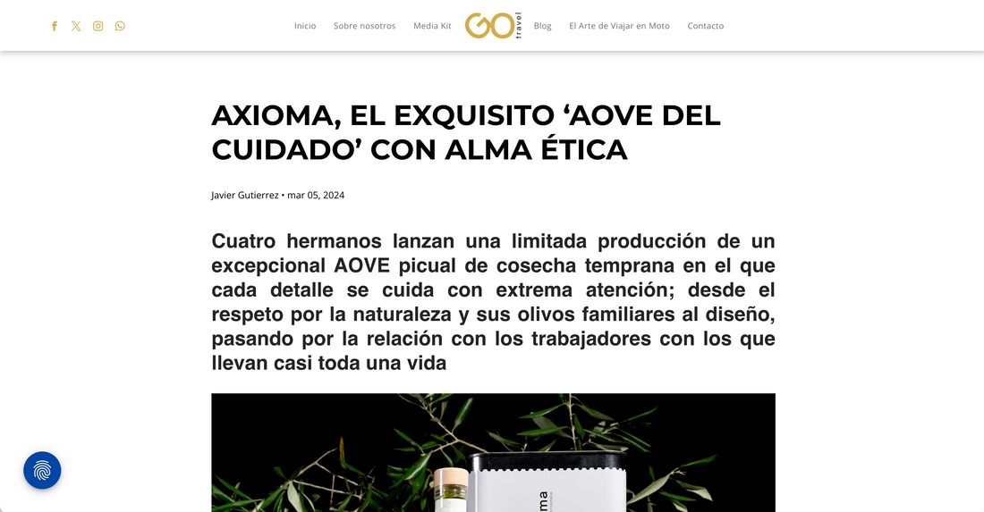 La Revista GoTravel habla sobre AXIOMA